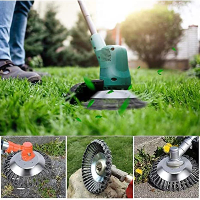 Hocozy - Garden Weed Brush for Lawn Mowers and Trimmers - Weed Removal Tool Heavy-Duty Brush Head Landscape Maintenance Outdoor Gardening Accessory Durable Design Easy Attachment Lawn Care Tool