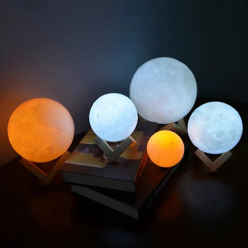 Hocozy - 3D Touch Moon Lamp - light accessoires lamp led modern sensor solar decor waterproof wireless wall