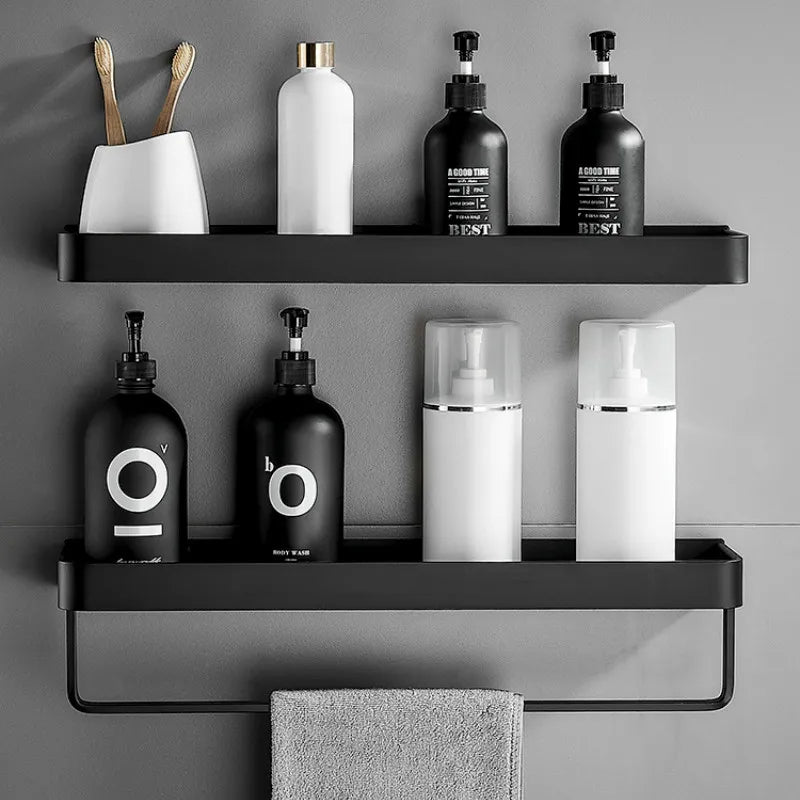 Hocozy - Black Bathroom Shelf (no - drill) - bathroom toilet rack holder shelf hardware organizer accessories