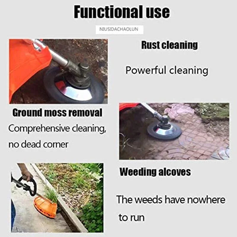 Hocozy - Garden Weed Brush for Lawn Mowers and Trimmers - Weed Removal Tool Heavy-Duty Brush Head Landscape Maintenance Outdoor Gardening Accessory Durable Design Easy Attachment Lawn Care Tool