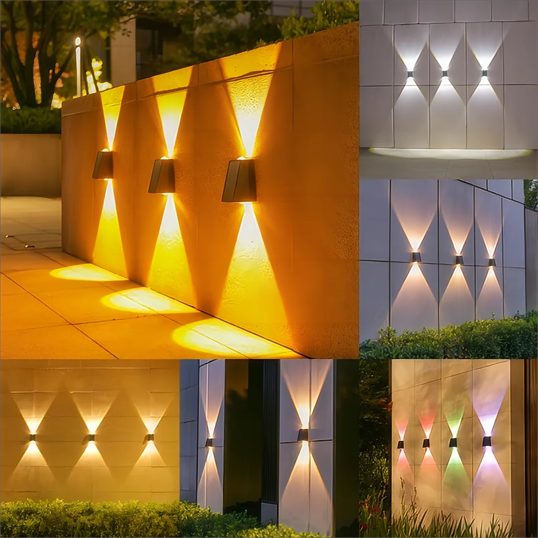 Hocozy - Solar Up And Down Glow Wall Light - light accessoires lamp led modern sensor solar decor waterproof wireless wall
