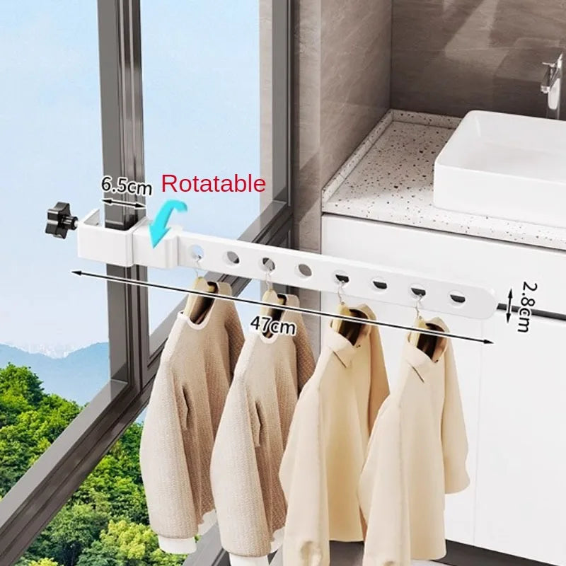 Hocozy - Rotatable Aluminum Clothes Rack - Adjustable Clothing Organizer Space Saver Laundry Storage Multi-Functional Drying Rack Lightweight Durable Design Indoor Outdoor Use
