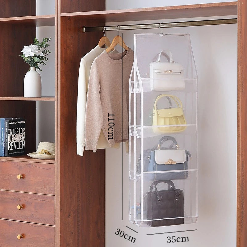 Hocozy - Hanging Closet Transparent Storage Bag - big clothes bag storage box organizer sock hanger hook travel set under bed