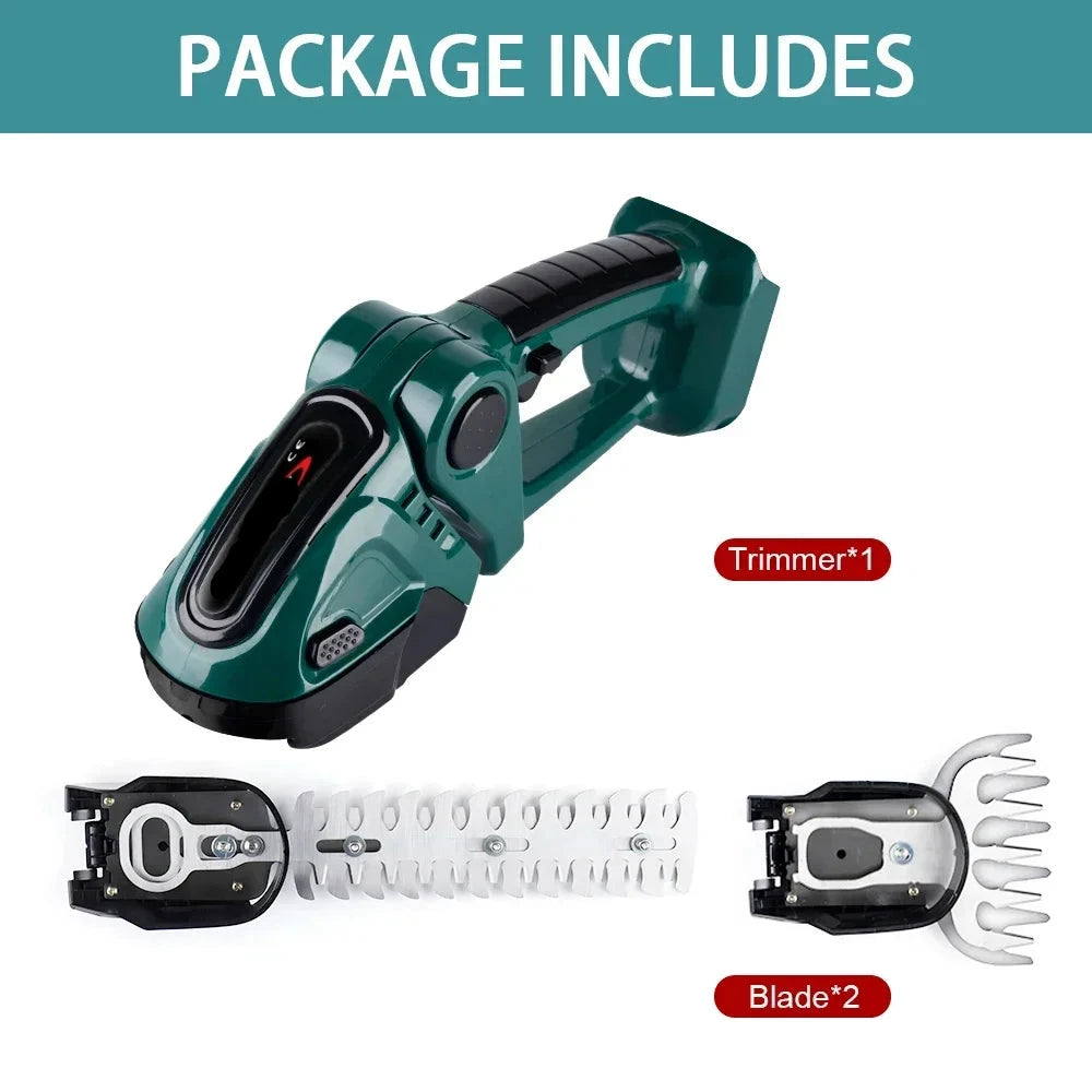 Hocozy - 2 IN 1 Cordless Electric Hedge Trimmer - Cordless Electric Hedge Trimmer Battery-Powered Gardening Tool Landscape Maintenance Easy to Use Lightweight Design Adjustable Blade Length Garden Tool Compact Size Efficient Cutting Performance
