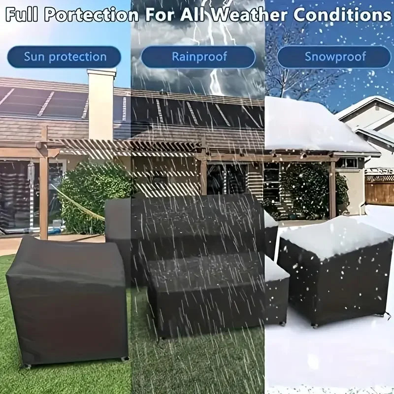 Hocozy - 4-Pack Patio Furniture Covers - 4-Pack Patio Furniture Covers Weather-Resistant Protection Outdoor Furniture Shield Durable Material UV Protection Waterproof Covers Easy to Clean Universal Fit Garden Furniture Accessories