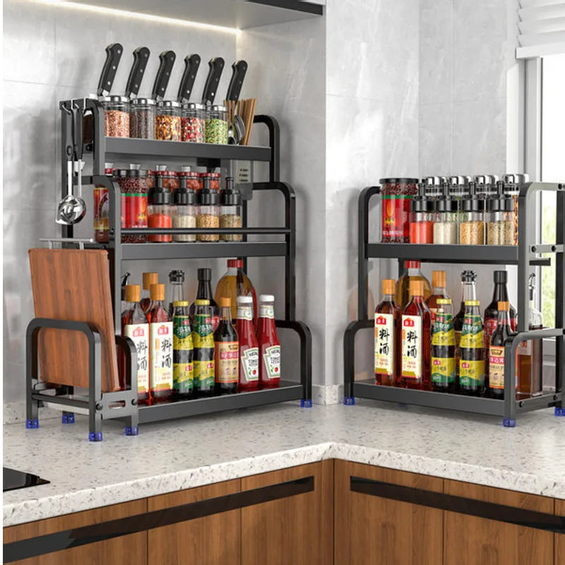 Hocozy - Kitchen Storage Shelf Spices, Jars and Knives - kitchen Storage organizer drawer dish rack drying cabinet pot pan holder