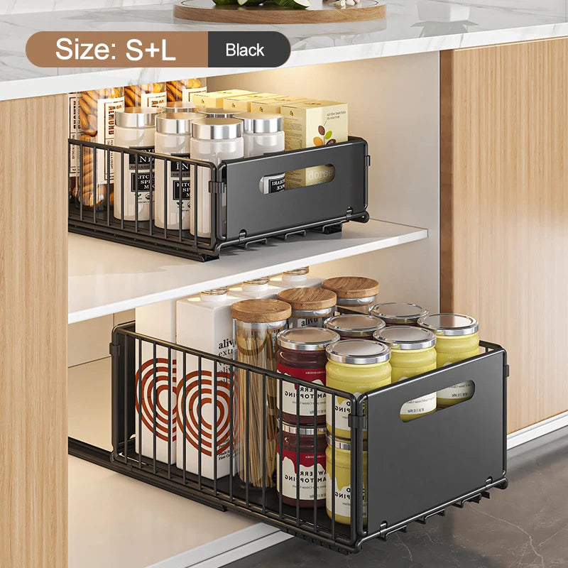 Hocozy - Storage Rack Pull Out Cabinet Organizer - kitchen Storage organizer drawer dish rack drying cabinet pot pan holder