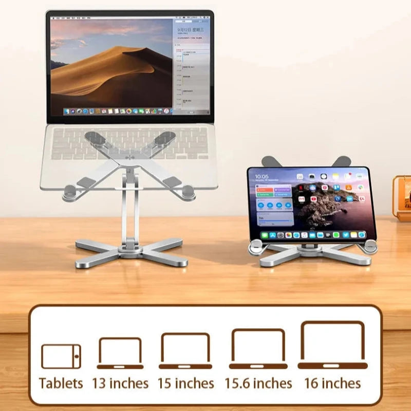 Hocozy - Foldable Laptop Stand - Portable Adjustable Ergonomic Design Desk Accessory Space Saver Lightweight Laptop Holder Heat Dissipation Travel-Friendly Computer Stand Desk Organizer