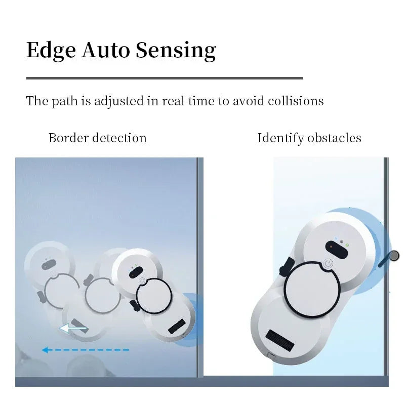 Hocozy - Robot Steam Brush Window Cleaner - Robot Window Vacuum Cleaner Automated Cleaning Device Smart Home Gadget Window Cleaning Robot Cordless Operation Indoor Outdoor Use Compact Design Effortless Cleaning High-Efficiency Glass Cleaner