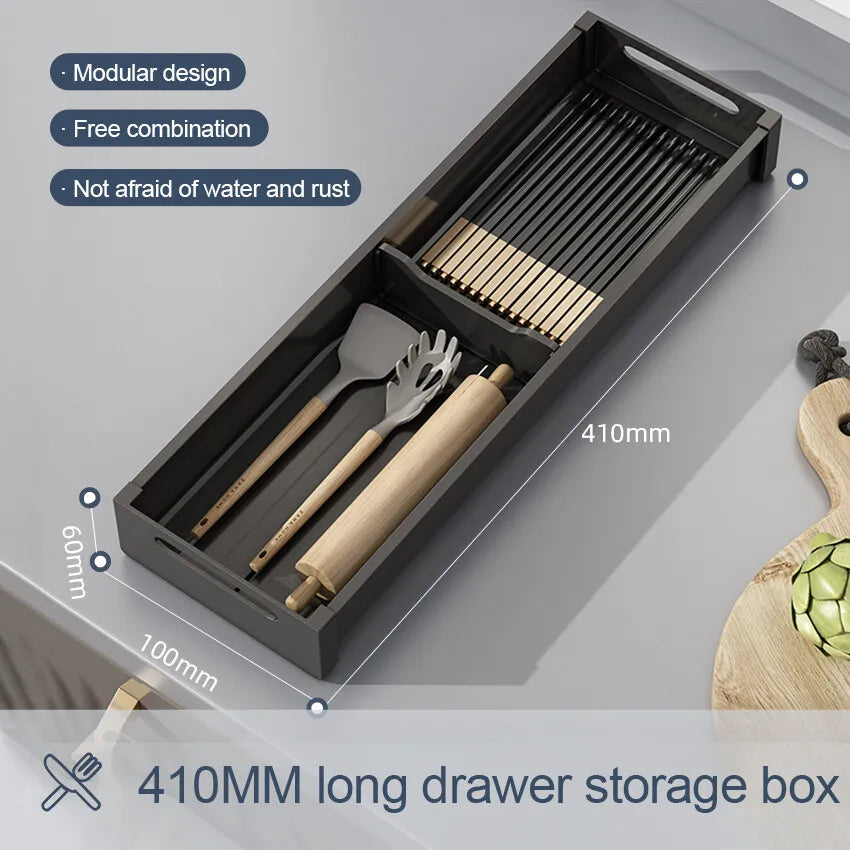 Hocozy - Adjustable Dish Rack Under Cabinet Drawer - kitchen Storage organizer drawer dish rack drying cabinet pot pan holder