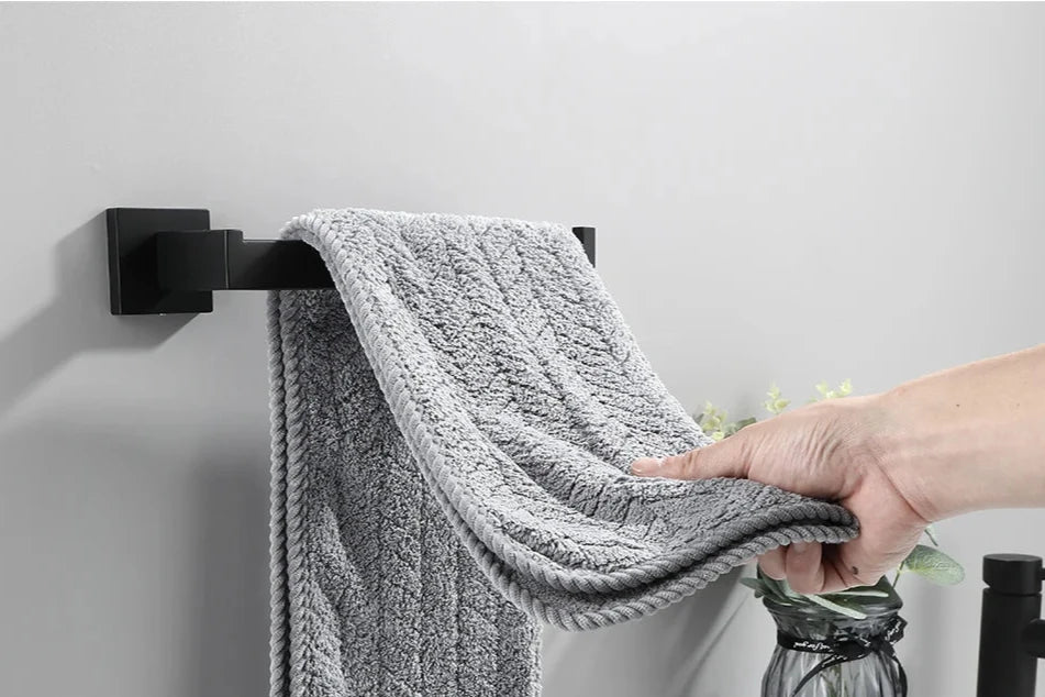 Hocozy - Matte Black Bathroom Hardware Set - bathroom toilet rack holder shelf hardware organizer accessories
