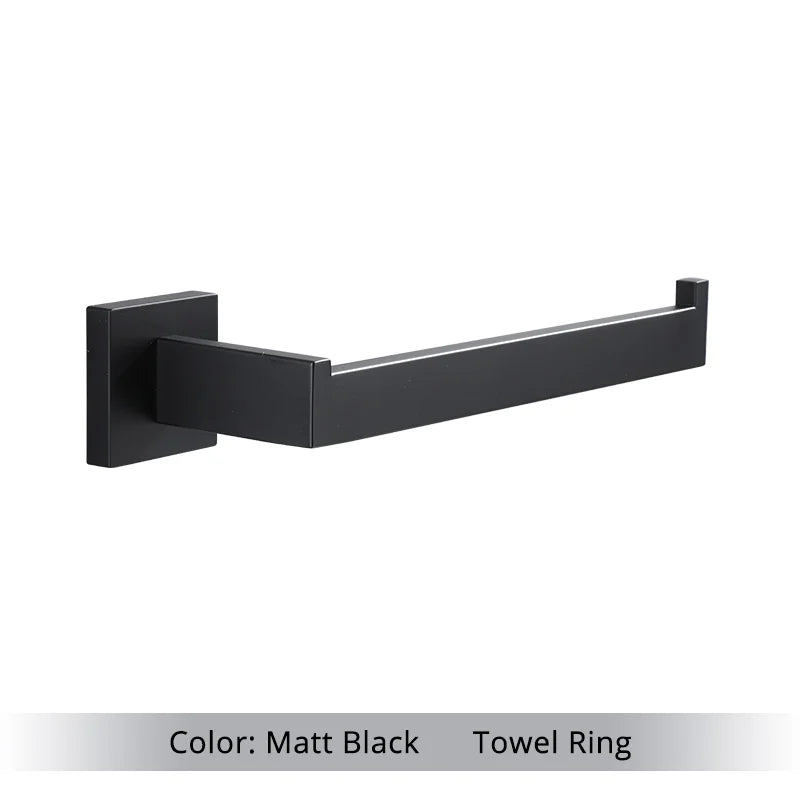 Hocozy - Matte Black Bathroom Hardware Set - bathroom toilet rack holder shelf hardware organizer accessories