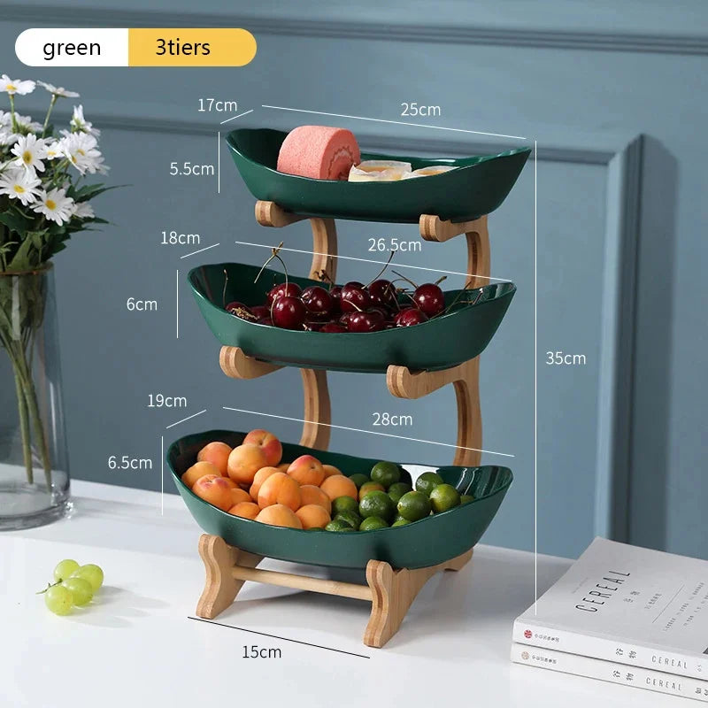 Hocozy - Table Plates with Separate Sections for Fruits - Serving Dish Kitchenware Party Supplies Food Presentation Fruit Tray Decorative Plates Meal Prep