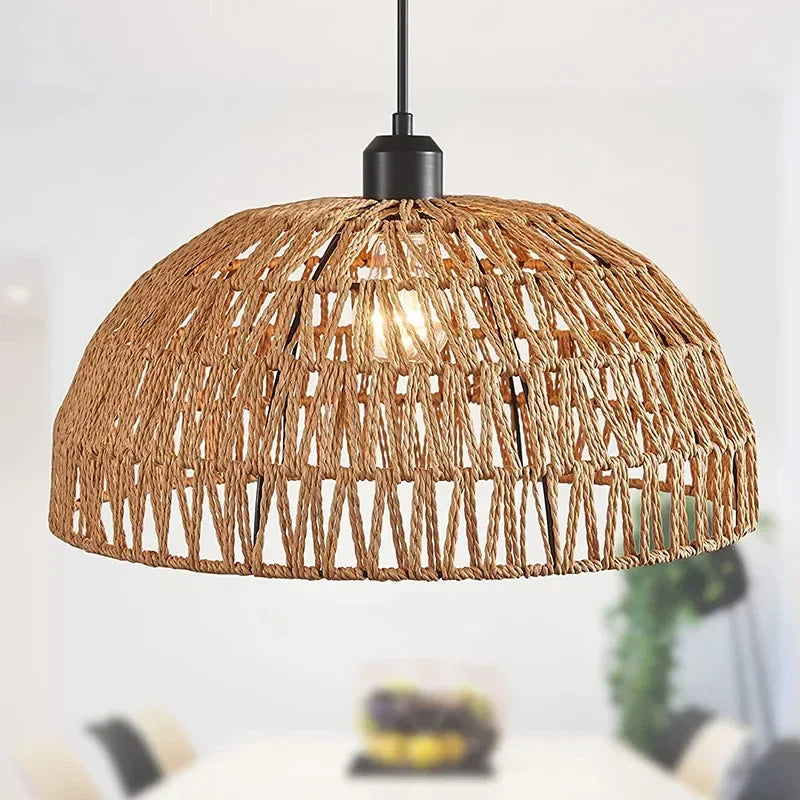 Hocozy - Japanese-style Hemp Rope Pendant Light - light accessoires lamp led modern sensor solar decor waterproof wireless wall