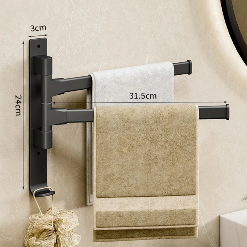 Hocozy - Rotatable Bathroom Towel Rack - bathroom toilet rack holder shelf hardware organizer accessories