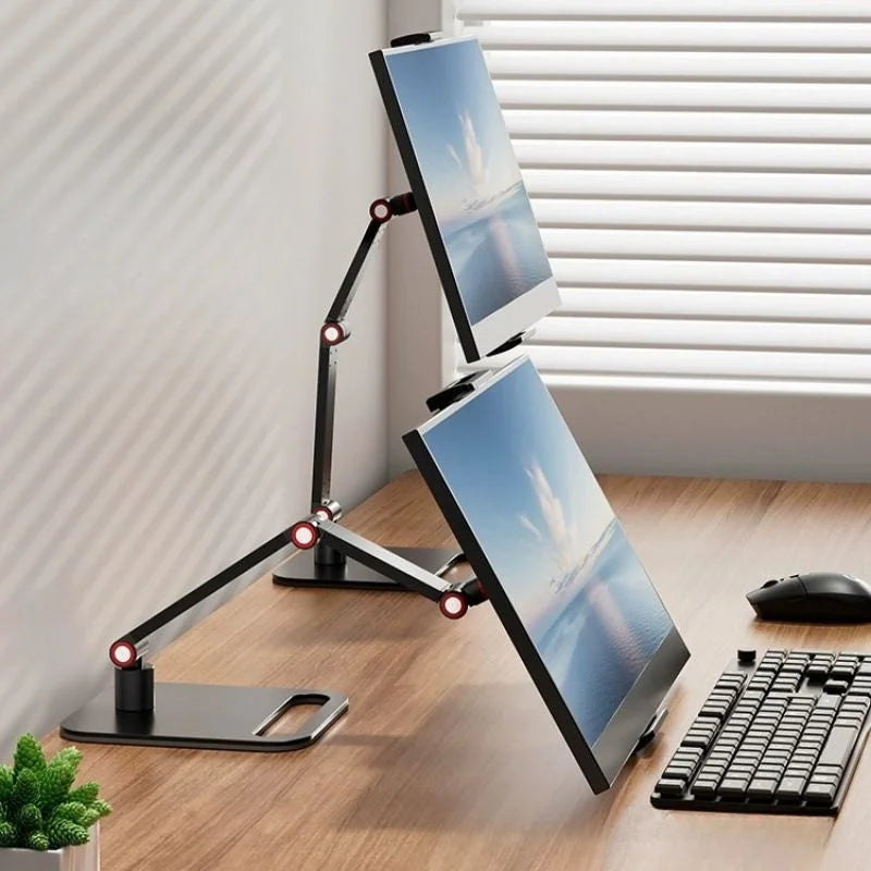 Hocozy - Portable Monitor Stand for 30-43 Cm Screens - Portable Adjustable Ergonomic Design Desk Accessory Space Saver Lightweight Laptop Holder Heat Dissipation Travel-Friendly Computer Stand Desk Organizer