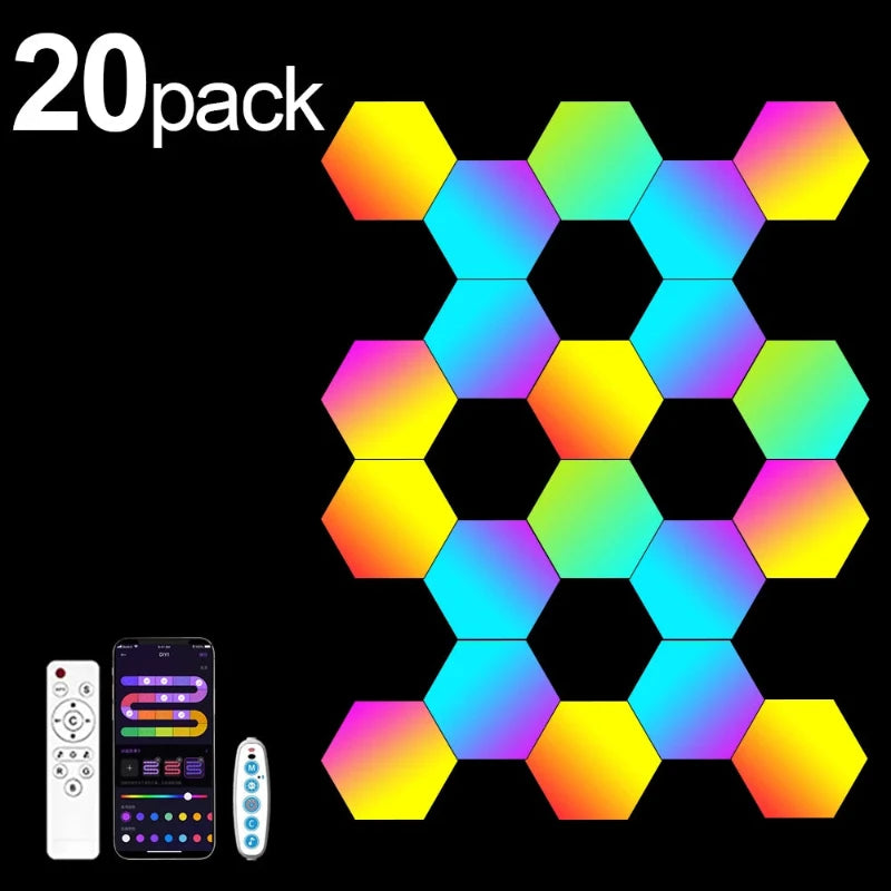 Hocozy - Hexagon wall panels light - light accessoires lamp led modern sensor solar decor waterproof wireless wall