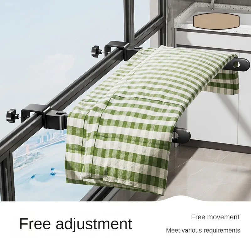 Hocozy - Rotatable Aluminum Clothes Rack - Adjustable Clothing Organizer Space Saver Laundry Storage Multi-Functional Drying Rack Lightweight Durable Design Indoor Outdoor Use