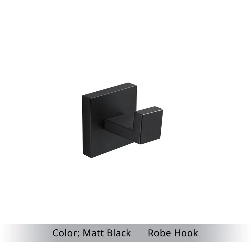 Hocozy - Matte Black Bathroom Hardware Set - bathroom toilet rack holder shelf hardware organizer accessories