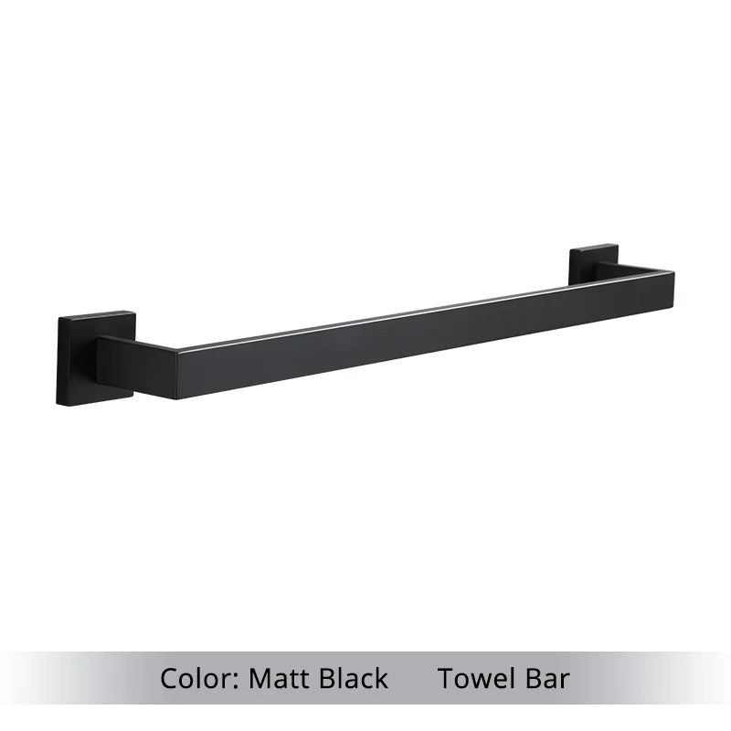 Hocozy - Matte Black Bathroom Hardware Set - bathroom toilet rack holder shelf hardware organizer accessories