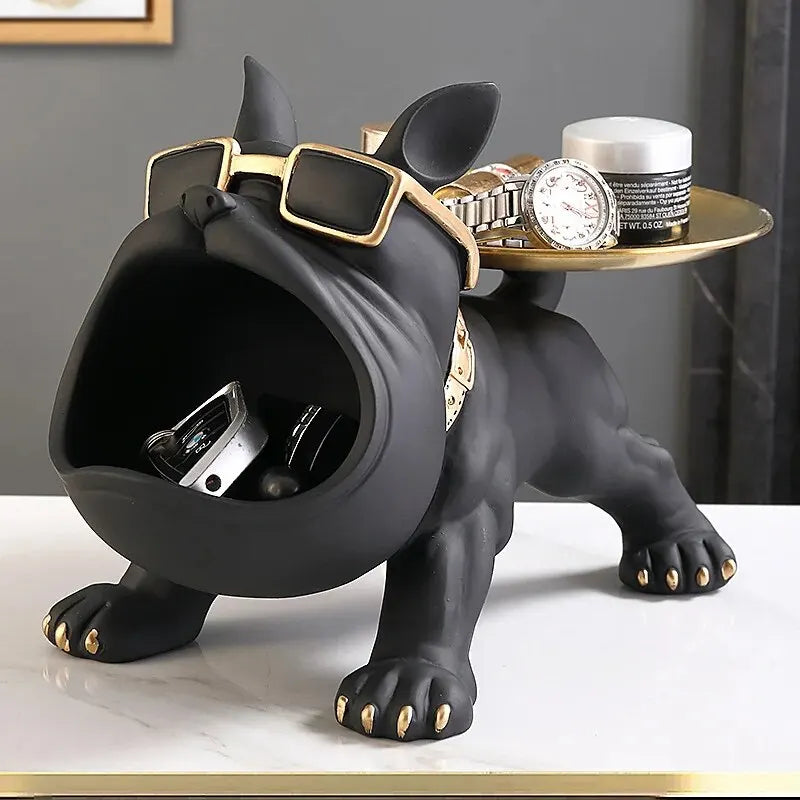 Hocozy - Bulldog Key & Candy Tray - decor statue ornament home office decoration bull