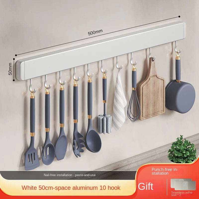 Hocozy - Storage Rack with Movable Hooks - kitchen Storage organizer drawer dish rack drying cabinet pot pan holder