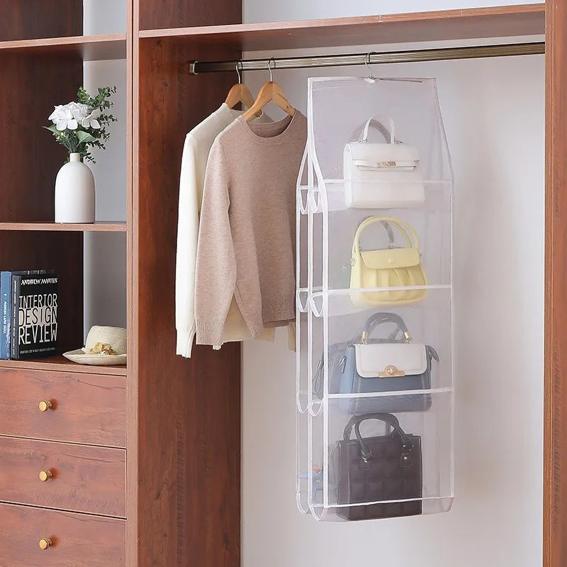 Hocozy - Hanging Closet Transparent Storage Bag - big clothes bag storage box organizer sock hanger hook travel set under bed