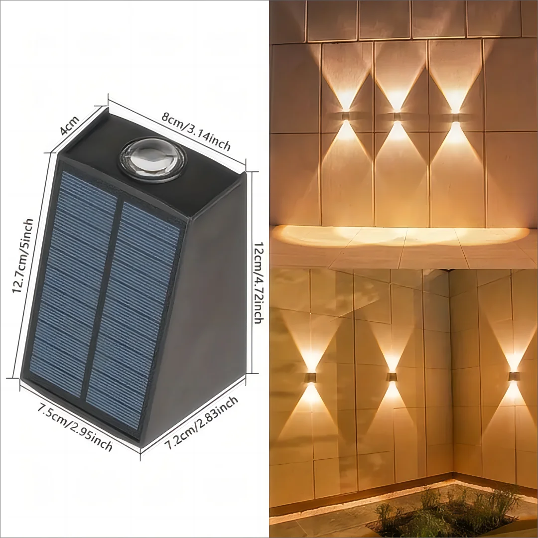 Hocozy - Solar Up And Down Glow Wall Light - light accessoires lamp led modern sensor solar decor waterproof wireless wall