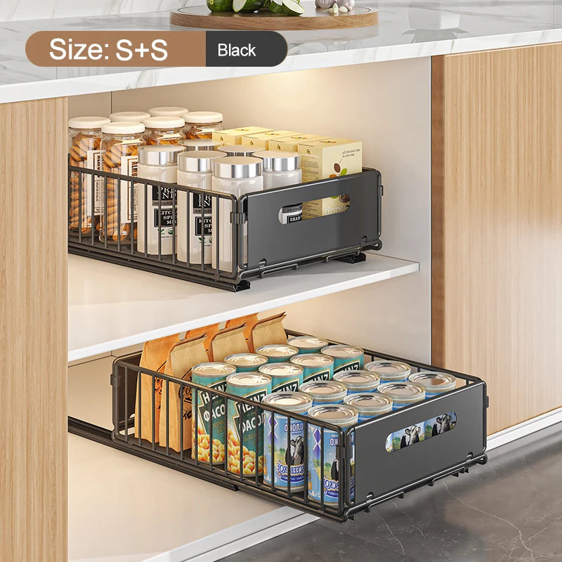 Hocozy - Storage Rack Pull Out Cabinet Organizer - kitchen Storage organizer drawer dish rack drying cabinet pot pan holder