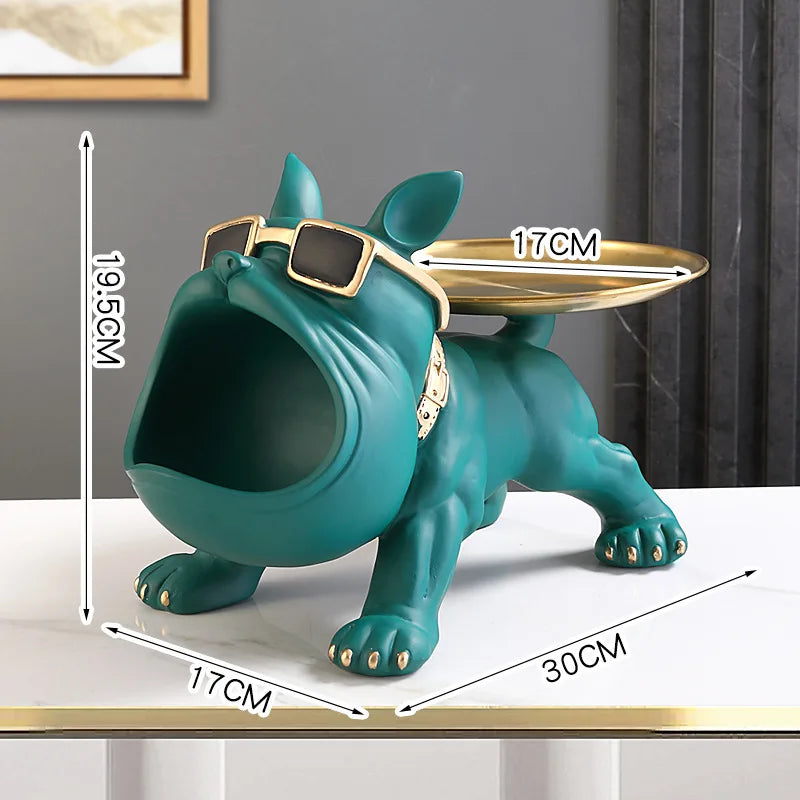 Hocozy - Bulldog Key & Candy Tray - decor statue ornament home office decoration bull
