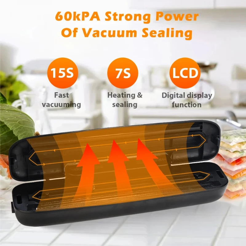 Hocozy - Vacuum Sealer Packaging Machine - Food Preservation Air Tight Sealing Kitchen Appliance Freshness Keeper Easy to Use Compact Design Countertop Appliance Meal Prep Saver
