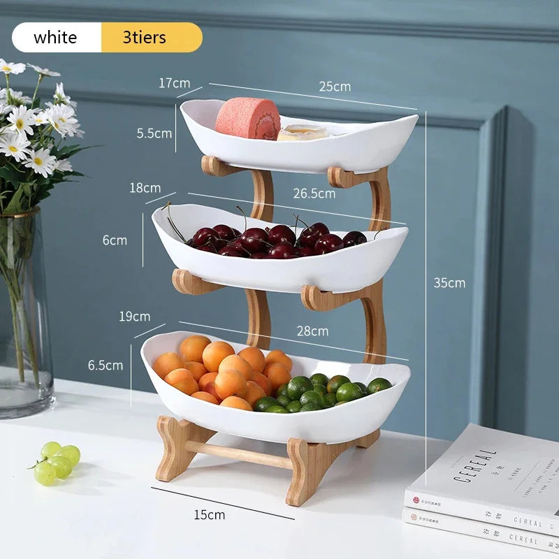 Hocozy - Table Plates with Separate Sections for Fruits - Serving Dish Kitchenware Party Supplies Food Presentation Fruit Tray Decorative Plates Meal Prep
