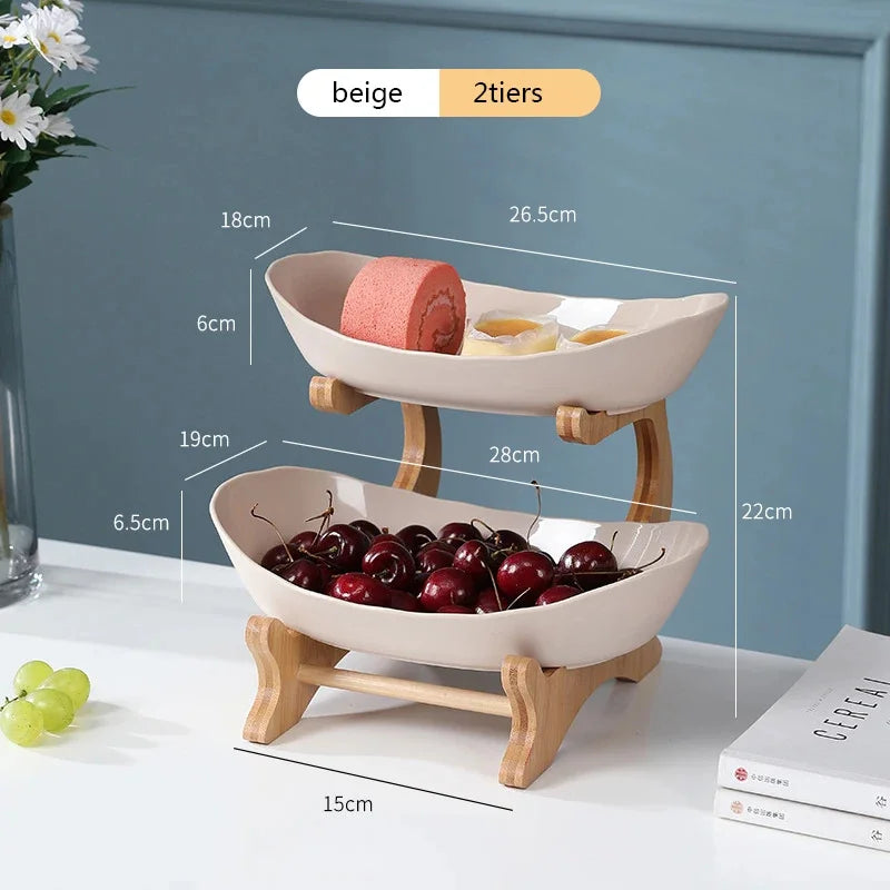 Hocozy - Table Plates with Separate Sections for Fruits - Serving Dish Kitchenware Party Supplies Food Presentation Fruit Tray Decorative Plates Meal Prep