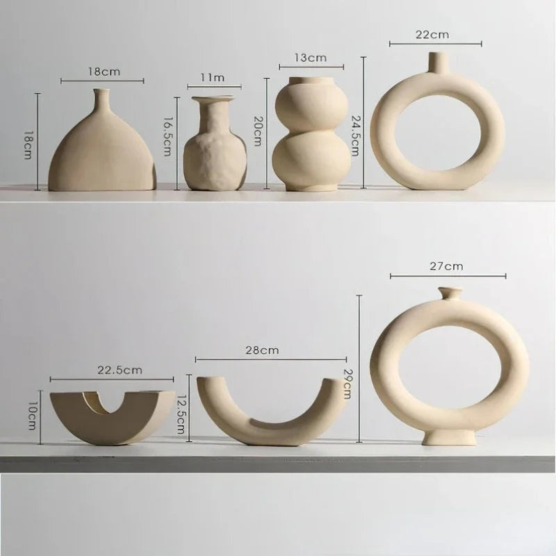 Hocozy - Modern Simple Ceramic Art Vase - Modern Simple Ceramic Art Vase for Home Decor, Stylish Centerpiece, Handmade, Unique Design, Indoor Plant Holder, Elegant Gift Option.