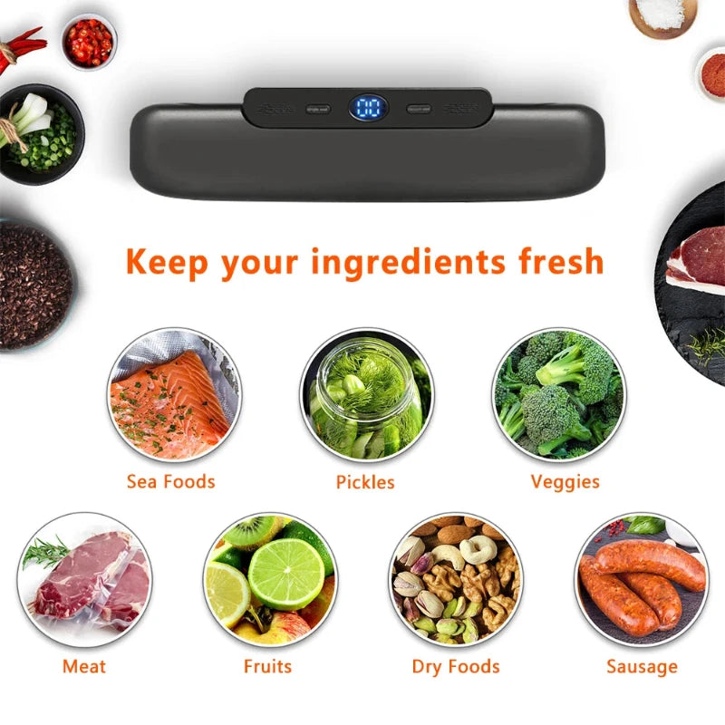 Hocozy - Vacuum Sealer Packaging Machine - Food Preservation Air Tight Sealing Kitchen Appliance Freshness Keeper Easy to Use Compact Design Countertop Appliance Meal Prep Saver