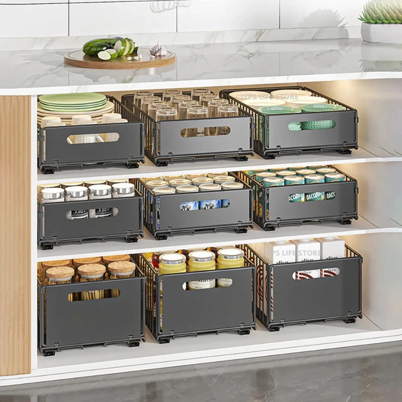 Hocozy - Storage Rack Pull Out Cabinet Organizer - kitchen Storage organizer drawer dish rack drying cabinet pot pan holder