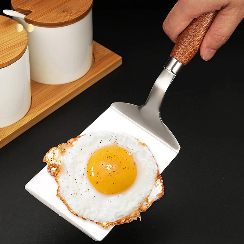 Hocozy - Wood Handle Spatula for BBQ - grill cover bbq accessories outdoor cooking kebab fish meat burger tool set