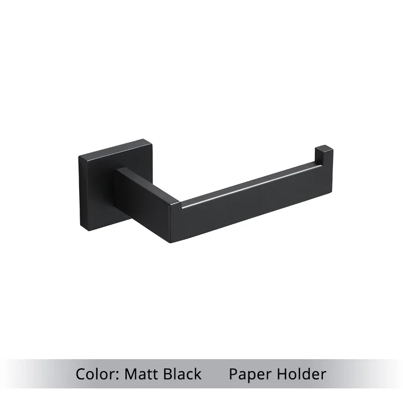 Hocozy - Matte Black Bathroom Hardware Set - bathroom toilet rack holder shelf hardware organizer accessories