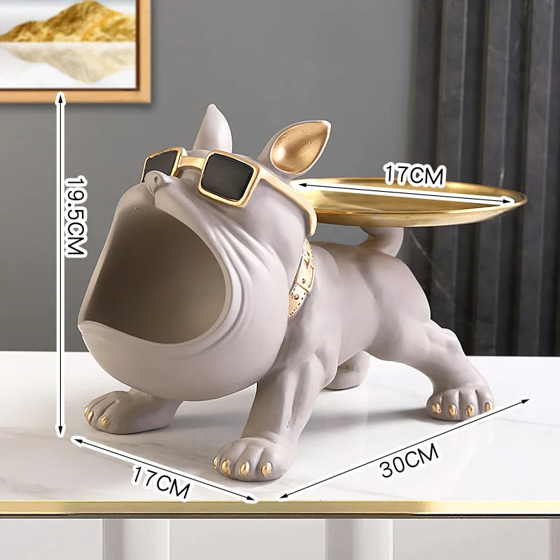 Hocozy - Bulldog Key & Candy Tray - decor statue ornament home office decoration bull