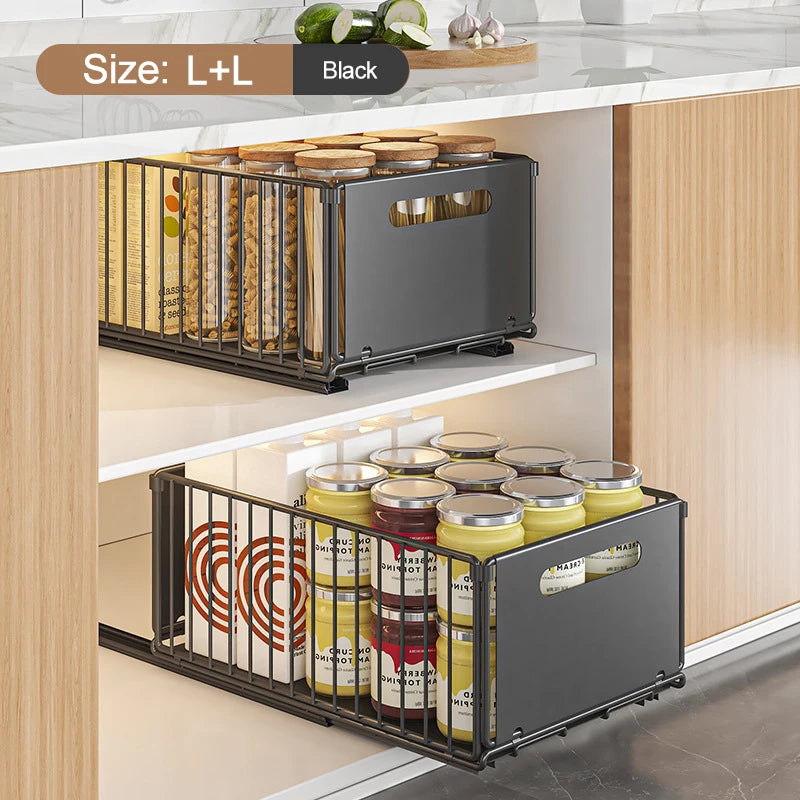 Hocozy - Storage Rack Pull Out Cabinet Organizer - kitchen Storage organizer drawer dish rack drying cabinet pot pan holder