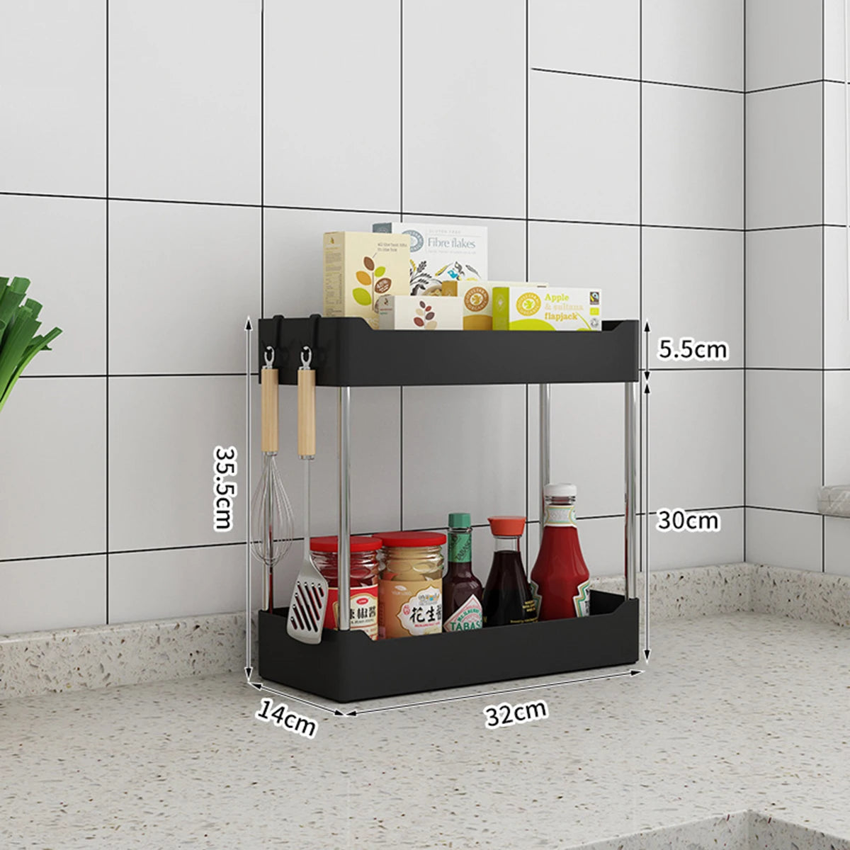 Hocozy - 2 Tier Under Sink Storage Organizer - kitchen Storage organizer drawer dish rack drying cabinet pot pan holder