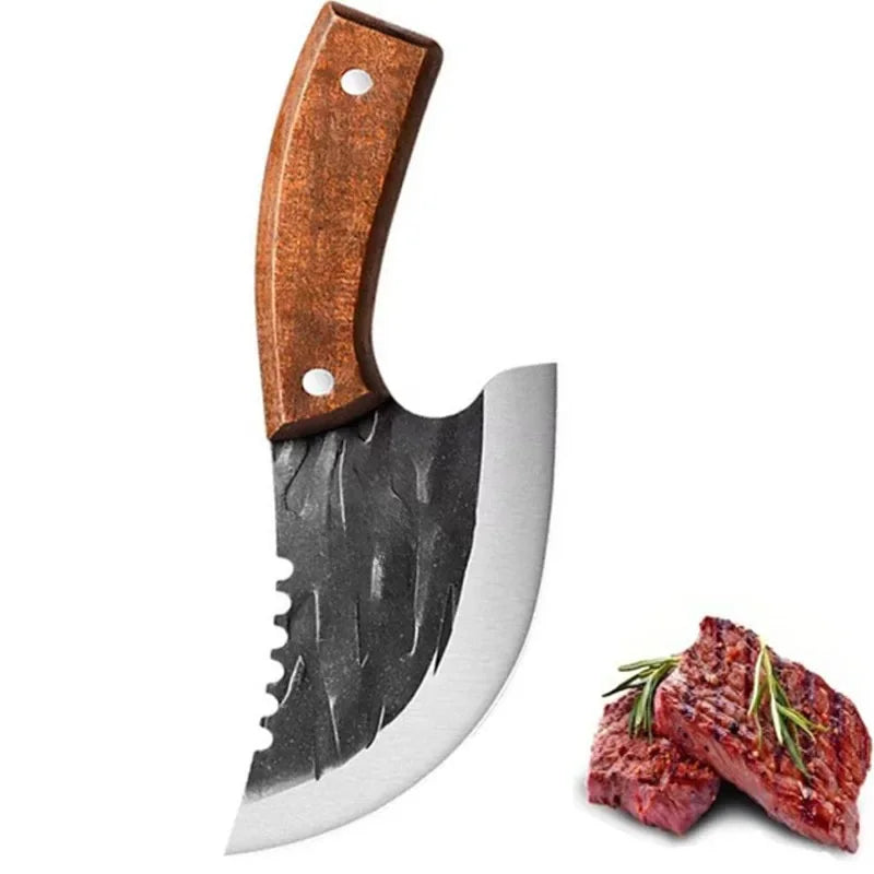 Hocozy - Forged Meat Cleaver Knife - Knife Heavy-Duty Kitchen Tool Professional Chef Knife Sharp Blade Durable Design Meat Cutting Knife Ergonomic Handle Kitchen Accessories High-Quality Stainless Steel