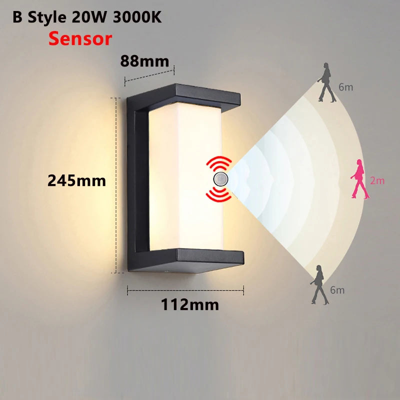 Hocozy - Waterproof Motion Sensor Outdoor LED Lights - light accessoires lamp led modern sensor solar decor waterproof wireless wall