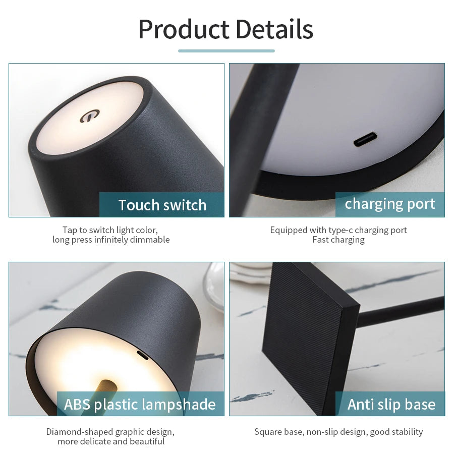 Hocozy - Wireless Touch Switch Bedside Lamp - light accessoires lamp led modern sensor solar decor waterproof wireless wall