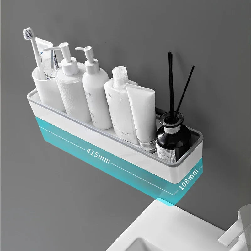 Hocozy - Toilet Rack Shelf Organizer (no - drill) - Bathroom Storage Space Saver Wall Mounted Toilet Accessories Modern Design Easy Installation Bathroom Organizer Multi-Functional