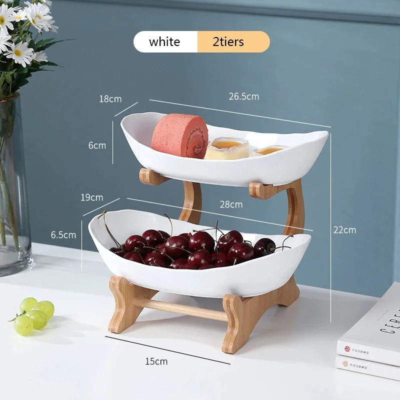 Hocozy - Table Plates with Separate Sections for Fruits - Serving Dish Kitchenware Party Supplies Food Presentation Fruit Tray Decorative Plates Meal Prep