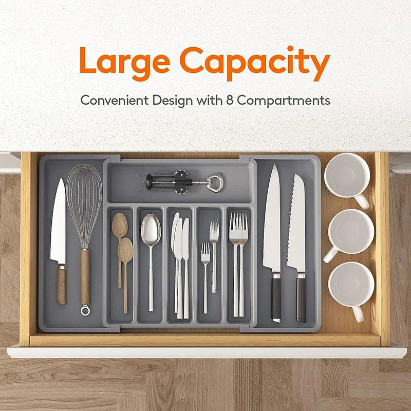 Hocozy - Expandable Cutlery Drawer Organizer - kitchen Storage organizer drawer dish rack drying cabinet pot pan holder