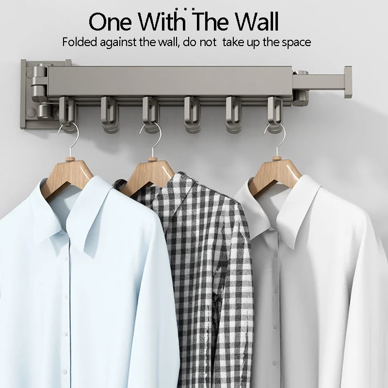 Hocozy - Retractable Clothes Drying Rack - Space Saving Laundry Organizer Wall Mounted Drying Solution Indoor Outdoor Use Adjustable Drying Rack Foldable Design Home Essentials