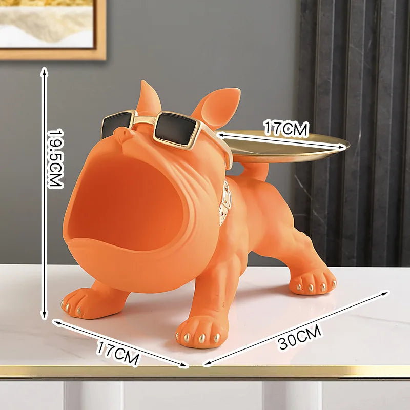 Hocozy - Bulldog Key & Candy Tray - decor statue ornament home office decoration bull
