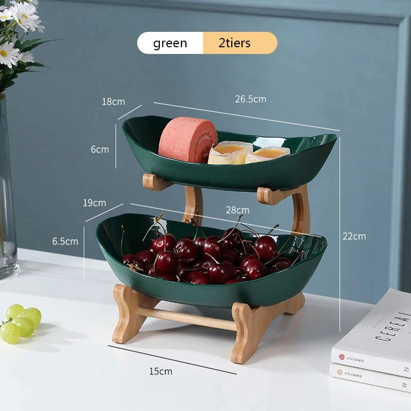 Hocozy - Table Plates with Separate Sections for Fruits - Serving Dish Kitchenware Party Supplies Food Presentation Fruit Tray Decorative Plates Meal Prep
